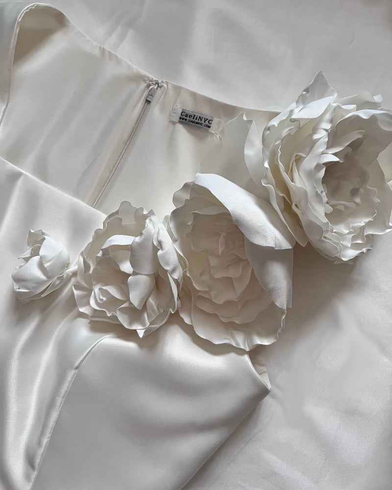 Asteria Little White Dress with Flowers 6 / Blush Pink Asteria Little White Dress with Flowers 6 / Blush Pink