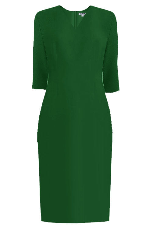 Lausanne Green Sheath Dress with Sleeves