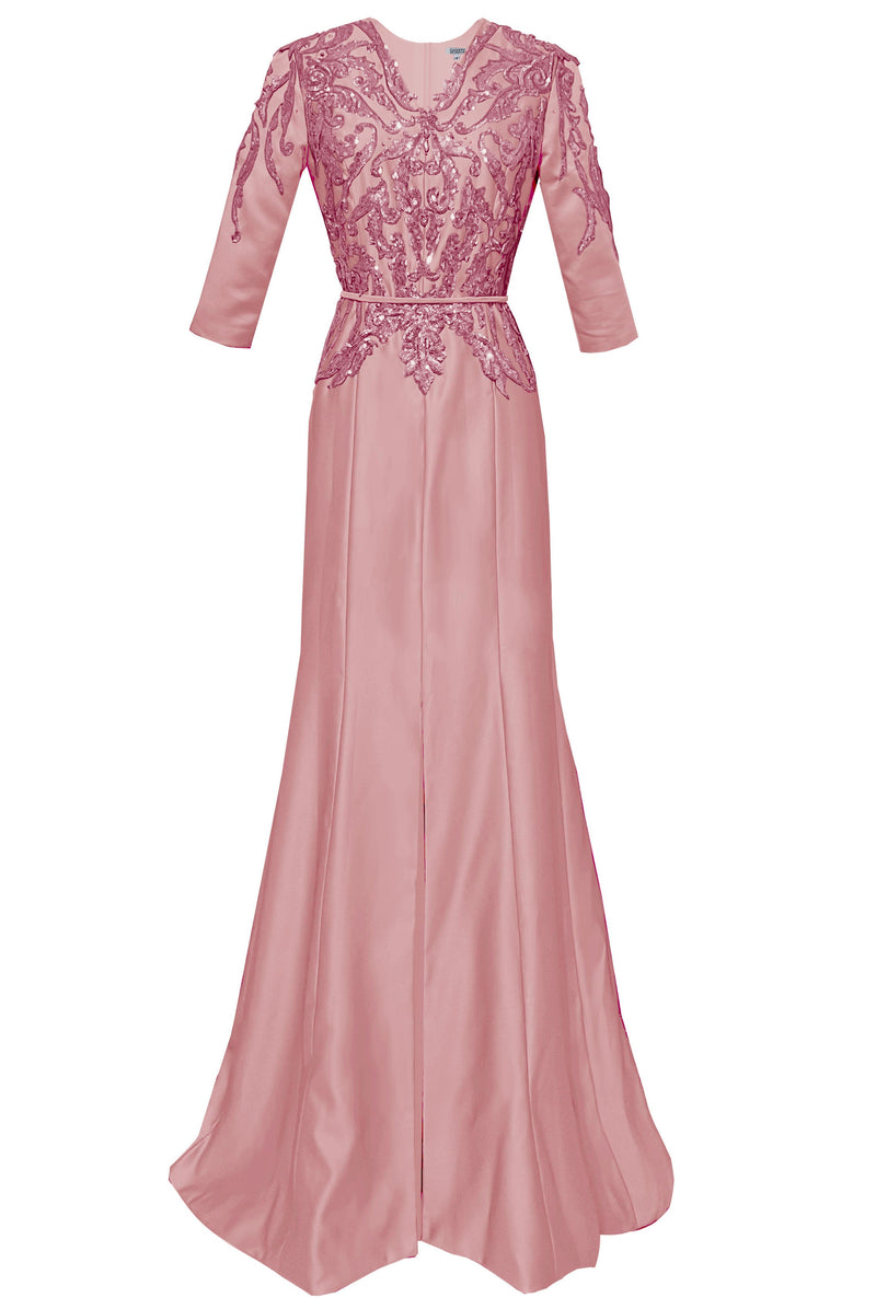 Mandalay Light Blue Elegant Long Dress with Sleeves CaeliNYC Mandalay Light Blue Elegant Long Dress with Sleeves CaeliNYC