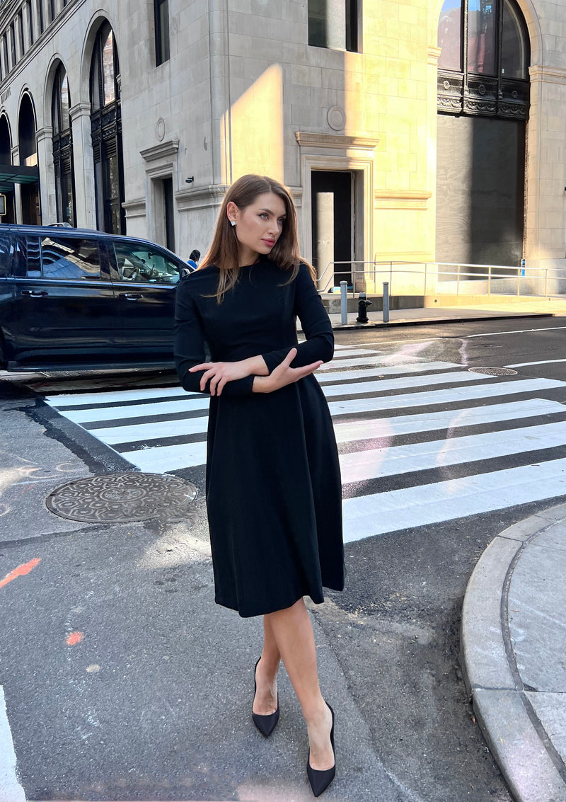Grace High Quality A-line Dress with Long Sleeves 4 / Green Grace High Quality A-line Dress with Long Sleeves 4 / Green