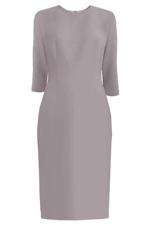 Zurich Gray Sheath Dress with 3/4 Sleeves - High Quality 2 / Gray Zurich Gray Sheath Dress with 3/4 Sleeves - High Quality 2 / Gray