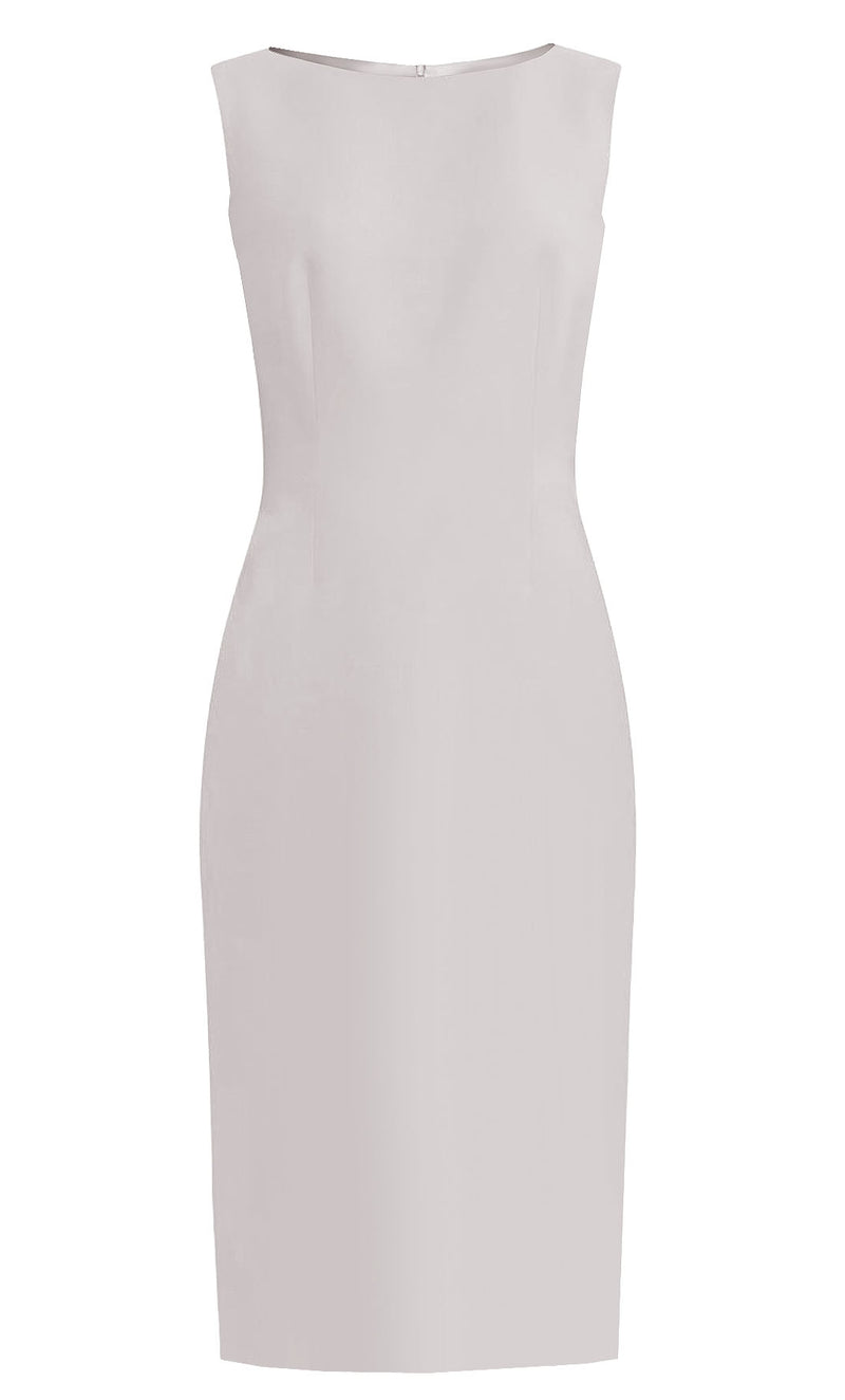 White Basic Sheath Dress with boat neckline - Aspen 14 White Basic Sheath Dress with boat neckline - Aspen 14