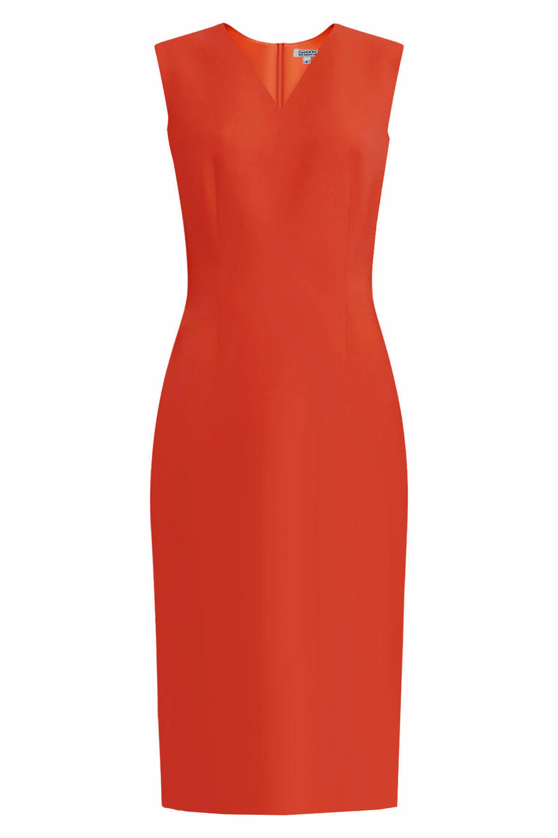 Kateri Orange V-Neck Sheath Dress 16 Kateri Orange V-Neck Sheath Dress 16