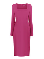 pink cocktail dress with long sleeves