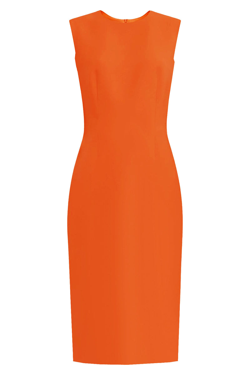 orange basic dress Orange Sheath Dress