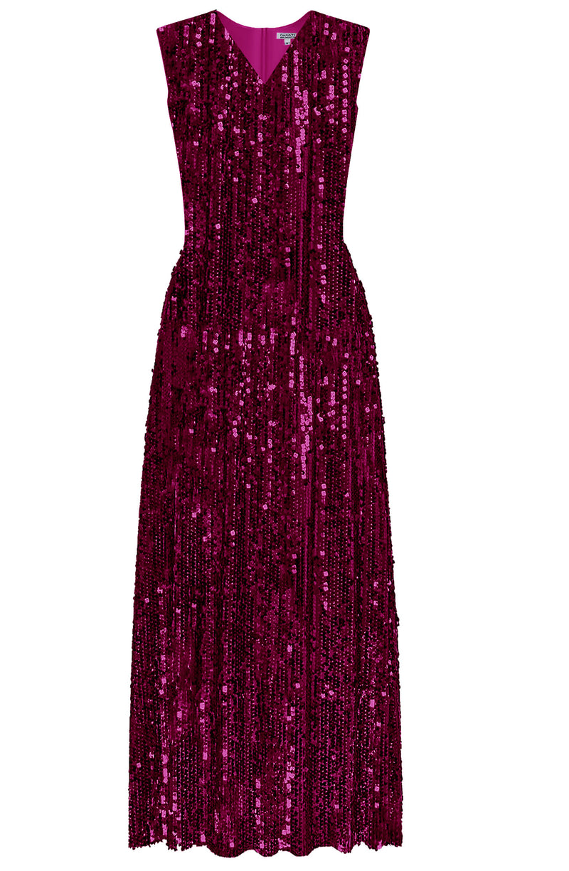 Vangelis Fuchsia Sequin Dress - Party Dresses - Evening Dress Vangelis Fuchsia Sequin Dress - Party Dresses - Evening Dress