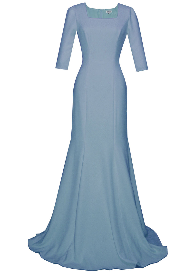 Aletheia Dusty Blue Gown with Sleeves Aletheia Dusty Blue Gown with Sleeves