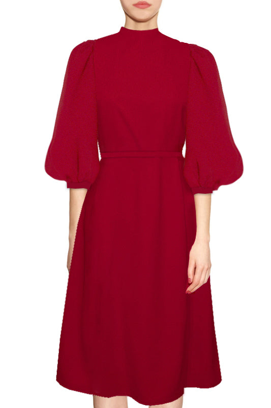 balloon sleeve a line dress Copenhagen A-line dress with balloon sleeves 14 / Dark Blue