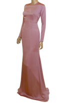 modest silk gown pink