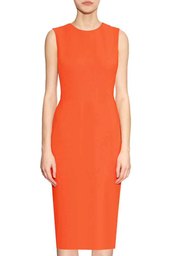 Orange Sheath Dress - Krew 14 Orange Sheath Dress - Krew 14