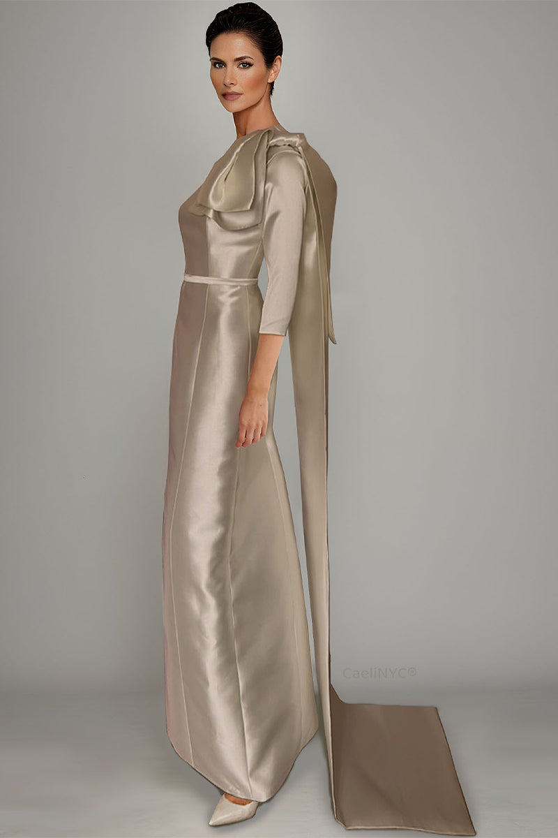 Casablanca Evening Formal Wear with Sleeves 4 / Taupe