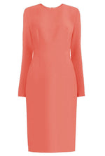 coral Long Sleeves Sheath Dress