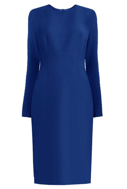 Royal Blue Modest Sheath Dress 