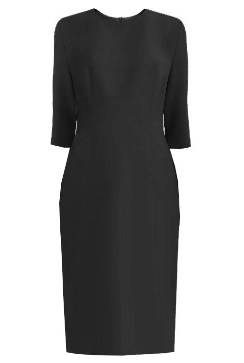 Zurich Gray Sheath Dress with 3/4 Sleeves - High Quality 8 / Black Zurich Gray Sheath Dress with 3/4 Sleeves - High Quality 8 / Black