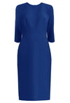 blue Sheath Dress with 3/4 Sleeves 