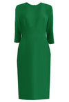 green Sheath Dress with 3/4 Sleeves 