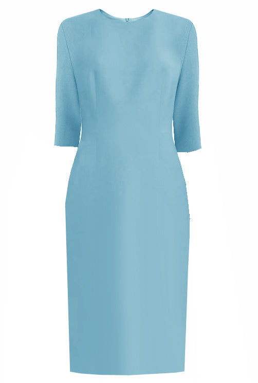 Light blue CaeliNYC Zurich Sheath Dress with 3/4 Sleeves 