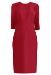 red Sheath Dress with 3/4 Sleeves 