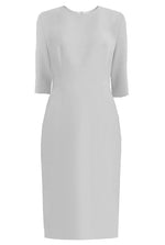 white Sheath Dress with 3/4 Sleeves 