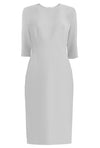 white Sheath Dress with 3/4 Sleeves 
