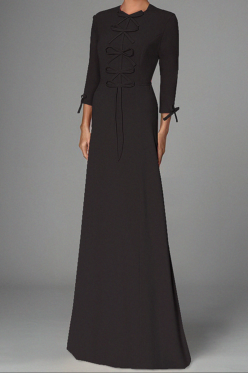 Acropolis Black Modest Gown with Bows – CaeliNYC®