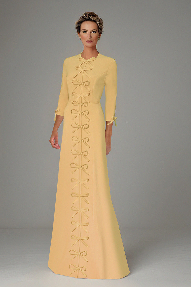 Bendbow Modest Gown with Bows - All Colors – CaeliNYC®