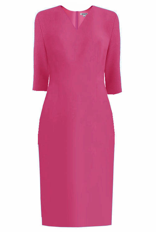 Lausanne Sheath Dress with 3/4 Sleeves 4 / Fuchsia Lausanne Sheath Dress with 3/4 Sleeves 4 / Fuchsia