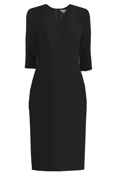 Lausanne High Quality Work Wear Pencil Cut Dress with Sleeves custom size / Black
