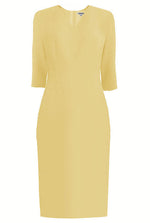 Lausanne Light Yellow Sheath Dress with Sleeves