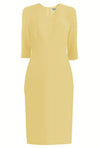 Lausanne Light Yellow Sheath Dress with Sleeves
