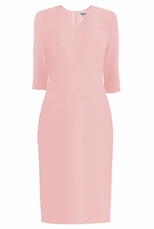 Lausanne Light Yellow Sheath Dress with Sleeves 6 / Light Pink Lausanne Light Yellow Sheath Dress with Sleeves 6 / Light Pink