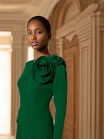 green long sleeves gown