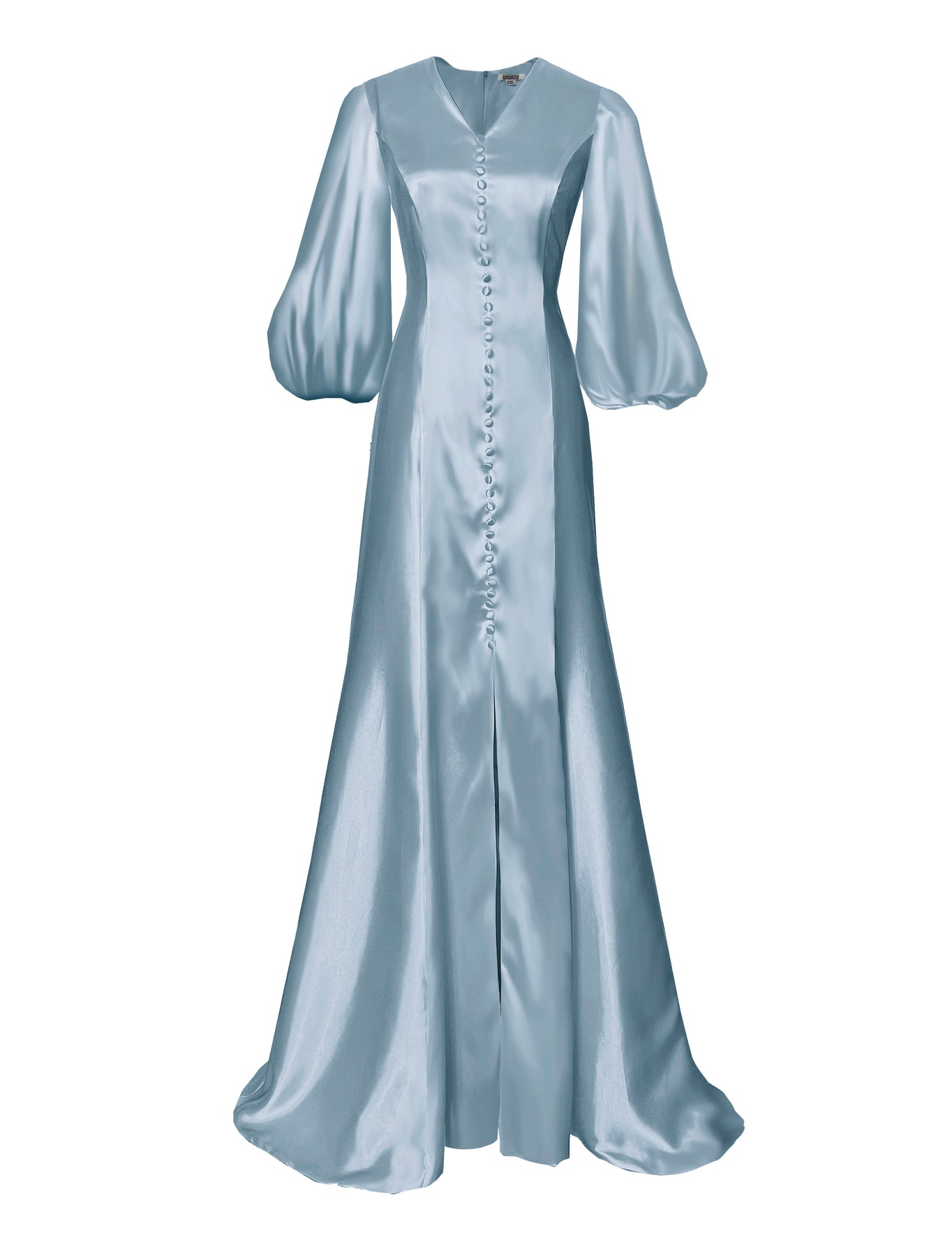 Dawn Silk Satin Gown with 3/4  Balloon Sleeves