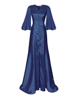 Eventide Satin Gown with Bell Sleeves