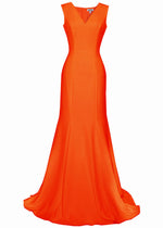 orange vneck dress
