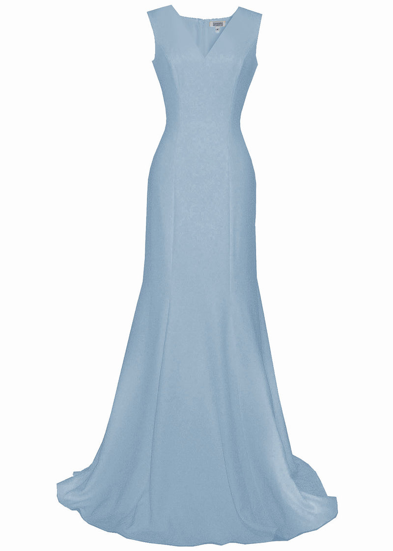 light blue vneck gown