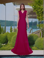 Lisbon V-Neck Gown Minimalist Highly Tailored