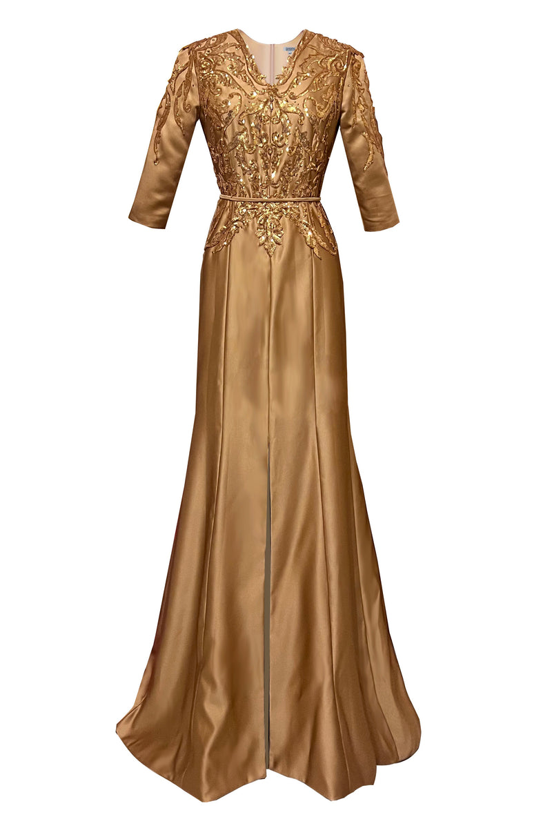 Mandalay Light Blue Elegant Long Dress with Sleeves CaeliNYC Mandalay Light Blue Elegant Long Dress with Sleeves CaeliNYC