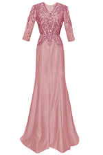 Mandalay Gown with Sequin and 3/4 Sleeves