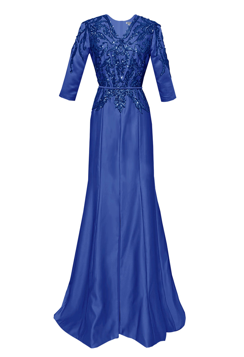 Mandalay Gown with Sequin and 3/4 Sleeves