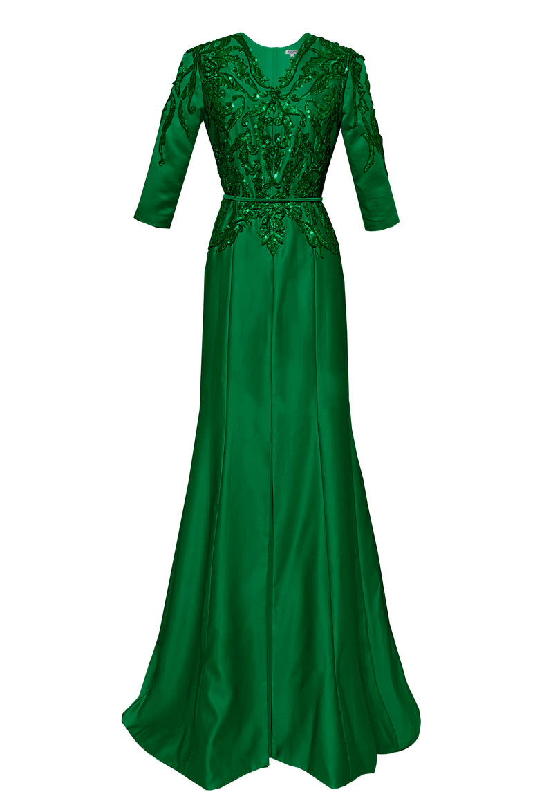 Mandalay Sequin Evening Gown with Sleeves – CaeliNYC®