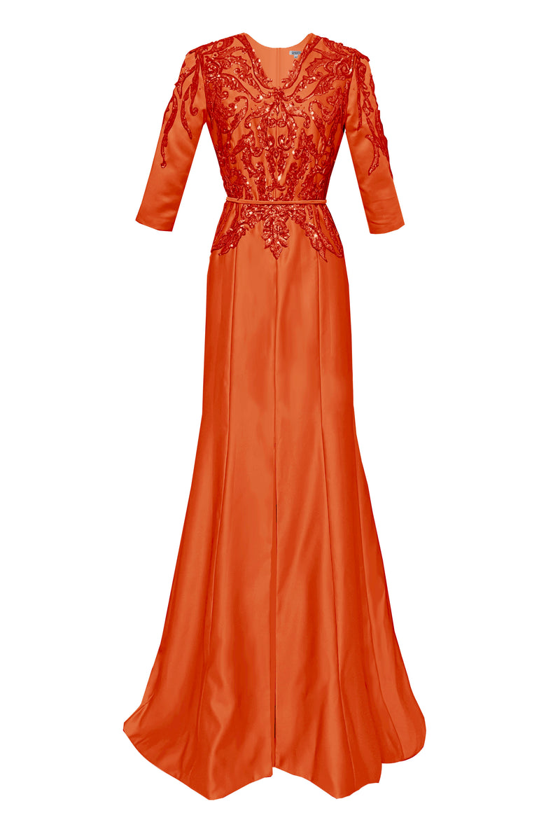 Mandalay Sequin Evening Gown with Sleeves CaeliNYC Mandalay Sequin Evening Gown with Sleeves CaeliNYC