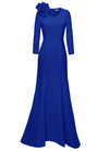 royal blue gown with long sleeves