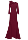burgundy gown with sleeves