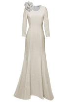 gown with long sleeves