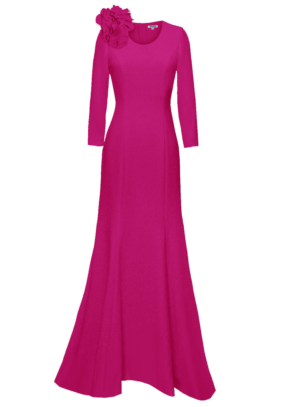 fuchsia modest gown