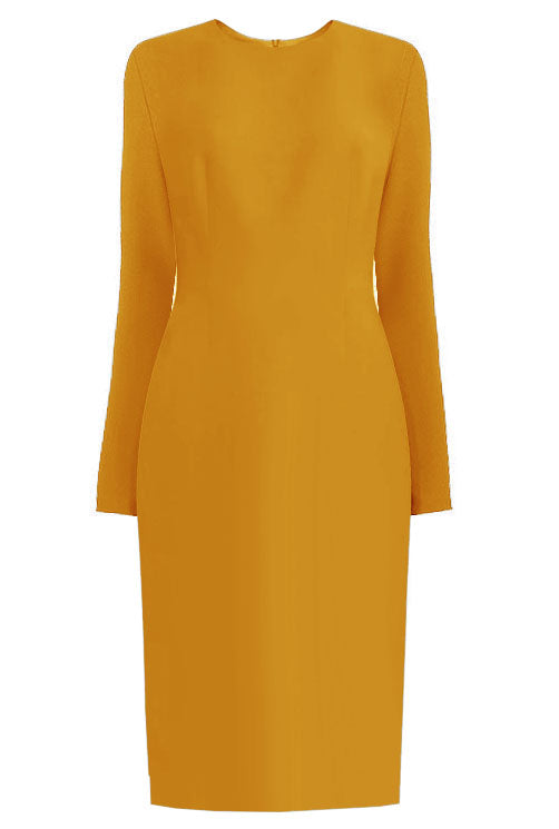 Riviera Long Sleeves Sheath Dress 8 / Yellow Riviera Long Sleeves Sheath Dress 8 / Yellow