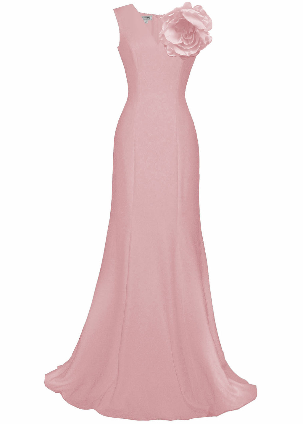 Terra V-Neck Tailored Gown with Statement Flower