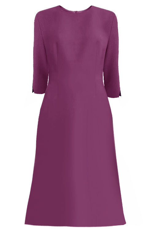 Tuscany A-Line Dress with 3/4 Sleeves - More Colors 2 / Dark Purple Tuscany A-Line Dress with 3/4 Sleeves - More Colors 2 / Dark Purple