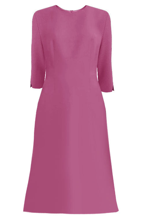 Tuscany A-Line Dress with 3/4 Sleeves - More Colors 8 / Orchid Tuscany A-Line Dress with 3/4 Sleeves - More Colors 8 / Orchid